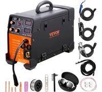 VEVOR Poste à Souder MIG-200 Poste à Souder MIG MMA TIG 200 A Poste de Soudage Portable Soudeuse Inverseur à Fil Fourré Machine à Souder 3 en 1 Équipement pour Soudage Acier au Carbone Fer Acier Inox