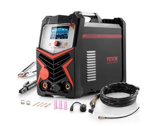 VEVOR Poste à Souder TIG, 225 A, Machine de Soudage Aluminium 6 en 1, Grand Écran d'Affichage LED, TIG AC/DC/AC Pulsé/DC Pulsé/par Points, MMA à l'Électrode, Soudeur Électrique avec Onduleur IGBT