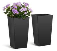 VEVOR Pot de fleurs 300 x 300 x 550 mm, lot de 2, pot de fleurs, bac à fleurs, pot en PP, bac à plantes, jardinière avec pot intérieur et trous de drainage, convient aux plantes d'intérieur et de jard