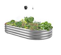 VEVOR Potager Surélevé Métal 180x90x29 cm Carré Potager Surélevé Galvanisé Lit de Jardin Fond Ouvert Bac de Jardinage pour Culture de Légumes, Fleurs, Herbes Aromatiques, Plantes Grasses, Argenté