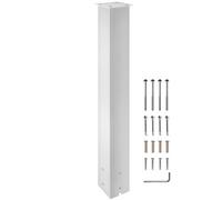 VEVOR Poteau de boîte aux lettres, 110 cm, support de boîte aux lettres, avec revêtement en poudre blanc, en acier Q235, pour trottoirs et bordures de rue, universel pour boîte aux lettres extérieure