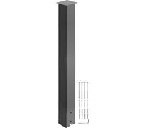 VEVOR Poteau de boîte aux lettres, 110 cm, support de boîte aux lettres, avec revêtement en poudre noir, en acier Q235, pour trottoirs et bordures de rue, universel pour boîte aux lettres extérieure