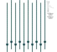 VEVOR Poteau de Clôture en Métal 182,88 cm, Lot de 10, Piquets de Clôture en Acier au Carbone Robuste, Poteaux Métalliques pour Jardin, Pelouse, Fermes, Clôtures Extérieures, Potagers, Routes, Vert