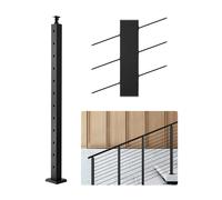 Poteau Garde Corps Poteau Rampe d'Escalier à Câble 106,7x2,54x5,08cm Noir
