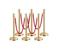 VEVOR Poteau de barrage Barrière (6 pièces) pour gérer la foule (1,5 m de long), poteau de barrage en acier inoxydable avec socle rechargeable pour les expositions Golden