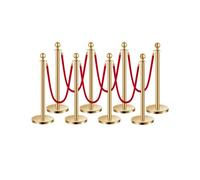 Poteau de Guidage Dorés en Acier 8PCS Avec Base Creuse Pour File d'Attente en Public