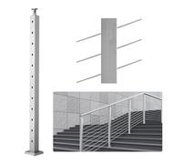 VEVOR Poteau de rampe d'escalier à câble, 106,7x5x5 cm, poteau de garde-corps trous inclinés 30°, 12 trous pré-percés, poteau de rail acier inoxydable, support horizontal incurvé, 1JZLGZ1067556VUN5V0