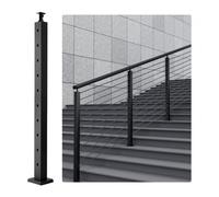 VEVOR Poteau de rampe d'escalier à câble, 91,4x5x5 cm, poteau de garde-corps à trous inclinés 30°, 10 trous pré-percés, poteau de rail acier inoxydable, support horizontal incurvé, 1JZLGZ91455HV8GHUV0