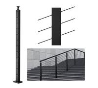 VEVOR Poteau de rampe d'escalier câble, 106,7x2,5x5 cm, poteau de garde-corps trous inclinés 30°, 12 trous pré-percés, poteau de rail acier inoxydable, support horizontal incurvé, 1JZLGZHS1067HNEKBV0