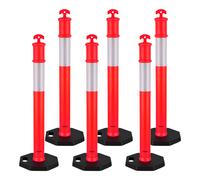 VEVOR Poteau de Signalisation Balise de Délimitation 6PCs 114 cm Base Lestée