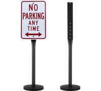 VEVOR Poteau de signalisation en fonte, 1,22 m support de signalisation portable et robuste en acier avec socle en plastique dur et roues, support de signalisation en U pour jardin, cour, ferme ou car