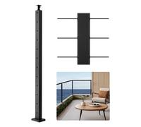 VEVOR Poteau Garde Corps, 106,7 x 2,5 x 5 cm, Poteau de Rampe d'Escalier à Câble, avec Trous Pré-percés, Support Horizontal et Incurvé, pour Main Courante, Balustrades, Noir, 1JZLGZXHS1063GGTD001V0
