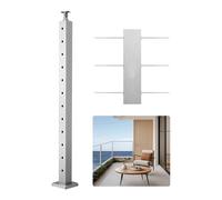 VEVOR Poteau Garde Corps, 1067x50,8x50,8 mm, Poteau Rampe d'Escalier à Câble, Trous Horizontaux Pré-percés, Support Horizontal Incurvé, pour Main Courante, Balustrade, Argent, 1JZLGZXYS1061EF8W001V0