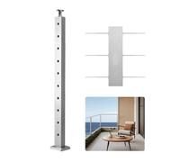 VEVOR Poteau Garde Corps, 91,4 x 2,5 x 5 cm, Poteau Rampe d'Escalier à Câble, Trous Horizontaux Pré-percés, Support Horizontal Incurvé, pour Main Courante, Balustrade, Argent, 1JZLGZXYS914I4BDB001V0