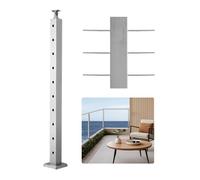 VEVOR Poteau Garde Corps, 914x50,8x50,8 mm, Poteau Rampe d'Escalier à Câble, Trous Horizontaux Pré-percés, Support Horizontal Incurvé, pour Main Courante, Balustrade, Argent, 1JZLGZXYS91466KZK001V0