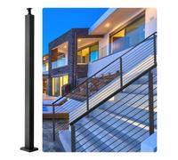 VEVOR Poteau Garde Corps Câble 106,7x5x5 cm Poteau Rampe d'Escalier Acier Inoxydable Poteau Balustrade Colonne Tige Main Courante Avec support de montage pour Jardin Terrasse Extérieur Intérieur Noir