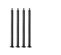 VEVOR Poteau de garde-corps pour câbles, lot de 4, 1067x50,8x50,8 mm, trou horizontal pré-percé, acier inoxydable SUS304, support horizontal courbé, pour main courante, balustrade, noir, 4JZLGZXHS106U