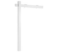 VEVOR Poteau pour Panneau Immobilier, Support de Signalisation en PVC, Hauteur 1845 mm, avec Bras de 1194 mm pour Panneaux jusqu'à 915 mm, pour Maison, Jardin, Extérieur, Blanc (Panneau Non Inclus)