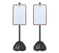 VEVOR Poteau pour Panneau Portable Lot de 2, Hauteur 1,6 m, avec Roulettes | Support de Signalisation Mobile, Base Rigide en Plastique, Acier Q235 Robuste, pour Panneaux de Rue, Parking Interdit, Noir