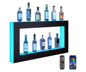 VEVOR Présentoir à Bouteilles Lumineux Éclairé par LED, Étagère à Vins 121 cm, Présentoir à Boisson Commercial, 7 Couleurs Statiques, avec Télécommande RF et Contrôle par Application, Bar Domicile