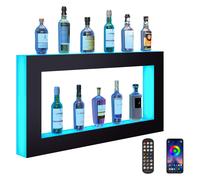 VEVOR Présentoir à Bouteilles Lumineux Éclairé par LED, Étagère à Vins 121 cm, Présentoir à Boisson Commercial, 7 Couleurs Statiques, avec Télécommande RF et Contrôle par Application, Bar Domicile