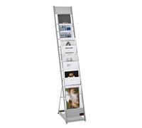 VEVOR Présentoir à brochures 10 niveaux, porte-brochures sur pied, porte-revue en métal robuste et durable pour journaux, présentoir à magazines pour exposition, bureau, hôtel, salon artisanal, argent