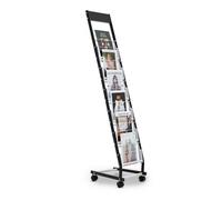 VEVOR Présentoir à brochures 6 niveaux, porte-brochures sur pied avec roulettes, porte-revue en métal pour journaux, présentoir à magazines mobile pour expositions, bureaux, hôtels, salons artisanaux