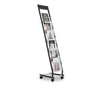 VEVOR Présentoir à brochures 6 niveaux, porte-brochures sur pied avec roulettes, porte-revue en métal pour journaux, présentoir à magazines mobile pour expositions, bureaux, hôtels, salons artisanaux