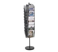 VEVOR Présentoir à brochures rotatif 10 niveaux, porte-brochures sur pied en maille à 30 pochettes, porte-revue en métal pour journaux, présentoir à magazines pour exposition, bureau, hôtel, salon