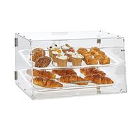 VEVOR Présentoir à Pâtisserie à 2 Niveaux Vitrine de Boulangerie Transparente en Acrylique Étagère Présentation Pâtisserie Amovible pour Pain Viennoiserie Dessert Bonbons Bar Café Magasin Restaurant