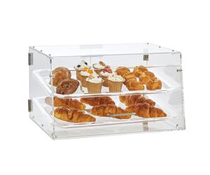 VEVOR Présentoir à Pâtisserie à 2 Niveaux Vitrine de Boulangerie Transparente en Acrylique Étagère Présentation Pâtisserie Amovible pour Pain Viennoiserie Dessert Bonbons Bar Café Magasin Restaurant