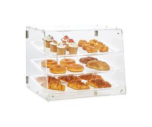 VEVOR Présentoir à Pâtisserie à 3 Niveaux Vitrine de Boulangerie Transparente en Acrylique Étagère Présentation Pâtisserie Amovible pour Pain Viennoiserie Dessert Bonbons Bar Café Magasin Restaurant