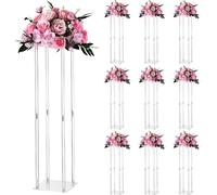 VEVOR Présentoir pour fleurs de mariage 200x200x800 mm, 10 pcs. Tabouret pour fleurs avec support cubique en acrylique & pied cylindrique, tabouret pour plantes pour mariages, fêtes, anniversaires, ma