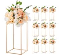 VEVOR Présentoir pour fleurs de mariage 220x220x400mm, pack de 10 présentoirs pour fleurs, présentoir pour fleurs avec plateau en acrylique, présentoir rectangulaire doré pour plantes pour mariages, f