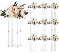 VEVOR Présentoir pour fleurs de mariage 220x220x500mm, 10 pcs. Tabouret pour fleurs avec support en acrylique, tabouret cylindrique cubique pour plantes pour mariages, fêtes, anniversaires, maison, su