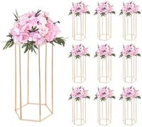 VEVOR Présentoir pour fleurs de mariage 290x250x600 mm, 10 pcs. Tabouret pour fleurs avec support en acrylique & pieds hexagonaux, tabouret pour plantes pour mariages, fêtes, anniversaires, maison, su