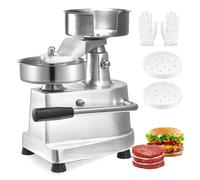 VEVOR Presse à Hamburger Commerciale 130 mm de Diamètre Machine à Burger Manuelle en Inox SUS304 Presse Steak Haché avec Poignée Ergonomique Papiers Gants pour Hamburgers Galettes Barbecue Pique-nique