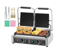 VEVOR Presse à Panini Commercial,Grill Électrique 3600 W en Inox,Double Plaque de Pression,Appareil à Sandwich avec Contrôle de l