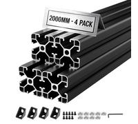 VEVOR Profilés en aluminium 4040, lot de 4, 2 mètres. Profilés en aluminium extrudés avec rainure en T, conformes aux normes européennes, profilés à haute résistance, rails en aluminium pour pièces d'