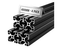VEVOR Profilé Aluminium Extrudé 4040 4 PCS Profilé Alu Anodisé 400 mm Rainure en T Standard Européen pour Châssis d'Imprimante 3D, Machine CNC, Mobilier, Établis, Bricolage, Haute Résistance, Noir