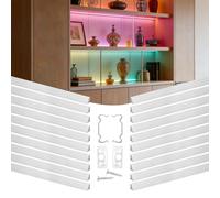 VEVOR Profilé Aluminium LED en V 1 m Lot de 20 Canal LED pour Éclairage sous Meuble Ruban Lumineux Cuisine, avec Diffuseur en PC Blanc Laiteux, Embouts et Clips de Fixation, Aluminium Anodisé Argent