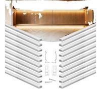 VEVOR Profilé LED, lot de 20, 2 m, profilés en aluminium anodisé avec cache opaque, embouts et clips de fixation, canaux, diffuseur pour bandes LED, idéal pour les plans de travail sous paillasse, for
