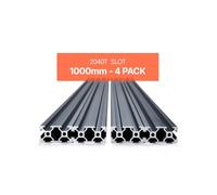 VEVOR Profilés d'Extrusion en Aluminium 2040, Lot de 4, Rail Linéaire Anodisé Norme Européen Rainure en T 1000 mm, Haute Résistance, pour Imprimante 3D, Machine Bricolage CNC, Gravure au Laser, Noir