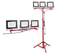 VEVOR Projecteur LED sur trépied, 15000 LM, lampe de travail LED portable à trois têtes avec interrupteur individuel et cordon d'alimentation de 3,3 m, étanchéité IP65, pour chantiers de construction