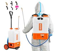 VEVOR Pulvérisateur à Dos avec Chariot, Pression réglable 0-94 PSI, réservoir 15 L sur Roues, avec 6 Buses, 2 Baguettes, Couvercle à Large Ouverture pour Jardin, désherbage, pulvérisation, Nettoyage
