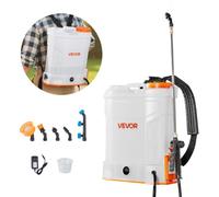 VEVOR Pulvérisateur à Dos Électrique à Batterie 12 L, Réglable 0-6,2 bar, avec 2 Lances, 5 Buses, Batterie 18 V 2 Ah, Pulvérisateur Portable pour Jardin, Pelouse, Désherbage, Pulvérisation, Nettoyage
