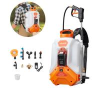 VEVOR Pulvérisateur à Dos Électrique à Batterie 16 L, Réglable 0-6,2 bar, avec 2 Lances, 8 Buses, Batterie 18 V 4 Ah, Pulvérisateur Portable pour Jardin, Pelouse, Désherbage, Pulvérisation, Nettoyage
