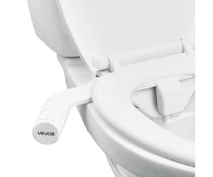 VEVOR Pulvérisateur Bidet Non Électrique, Accessoire pour Bidet Toilette avec Pression d'Eau Réglable, Doubles Buses Rétractables, Eau Froide, Entrée en Acier Inoxydable, pour Lavage Féminin, Blanc
