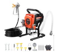 VEVOR Pulvérisateur de Peinture sans Air 900 W, Système de Pulvérisation de Peinture 3300 PSI Haute Pression, avec Brosse, Tuyau, Rallonge, Buses, pour Décoration Intérieure Fournitures Clôtures