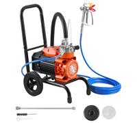 VEVOR Pulvérisateur de Peinture sans Air à Membrane, Système de Pulvérisation de Peinture Airless 900 W, pour Décor Intérieure Extérieure, Haute Pression 15,17 MPa, avec Chariot, Rallonge et Brosse